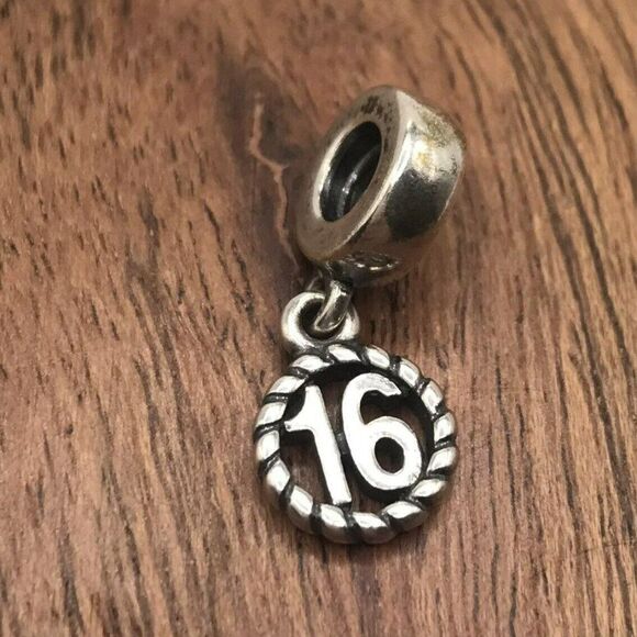 Authentic Pandora Sweet 16 Dangle 790494 Sterling Silver Charm - Picture 1 of 4